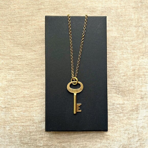 LOUIS VUITTON Vintage Steamer Trunk Skeleton Luggage Key Necklace #125269 - Picture 1 of 7
